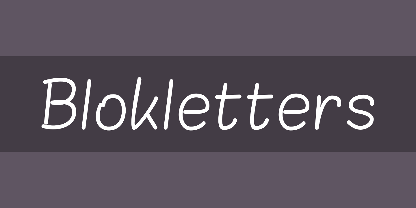 Przykład czcionki Blokletters